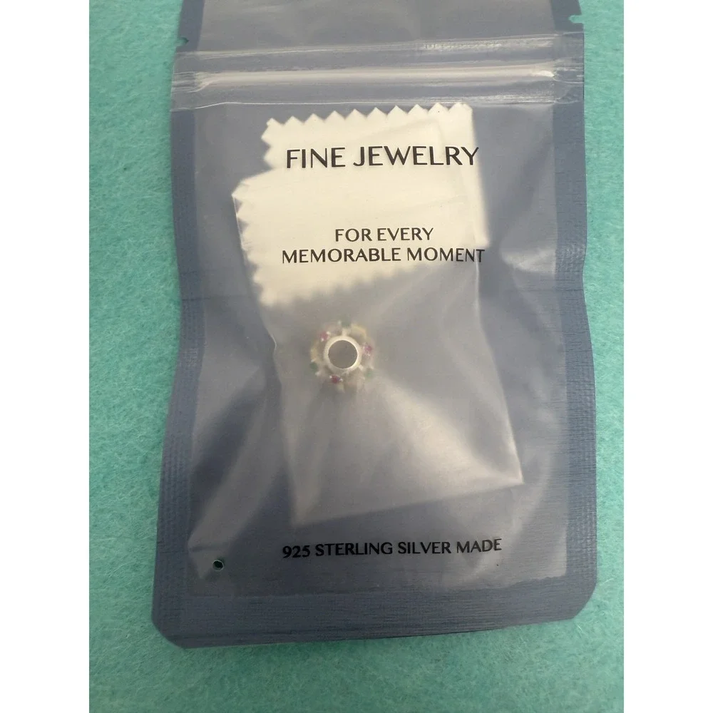 Ningan 925 Sterling Silver Made Green Red Gold Christmas‎ Holiday Tree Charm New